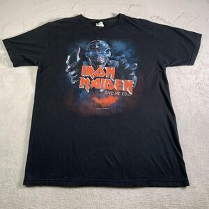 Vintage Iron Maiden Shirt Mens XL Black Give Me Ed Eddie Band Graphic Tee 2003